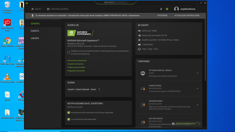 Actualizar nvidia online geforce