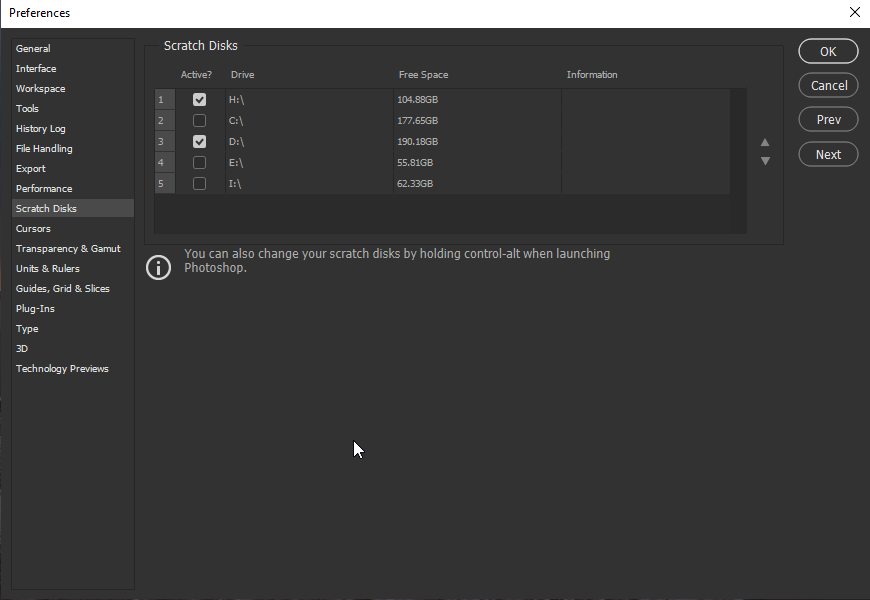 photoshop won t open because scratch