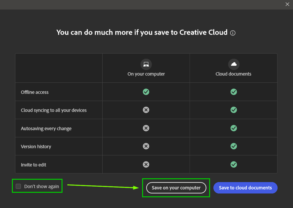 Solved: How Do I Get Rid Of The "save To Creative Cloud" P... - Adobe ...