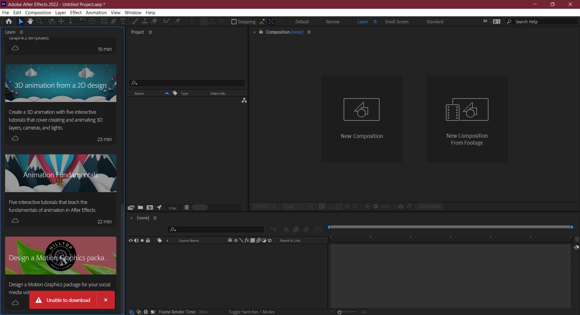 after effects wont download