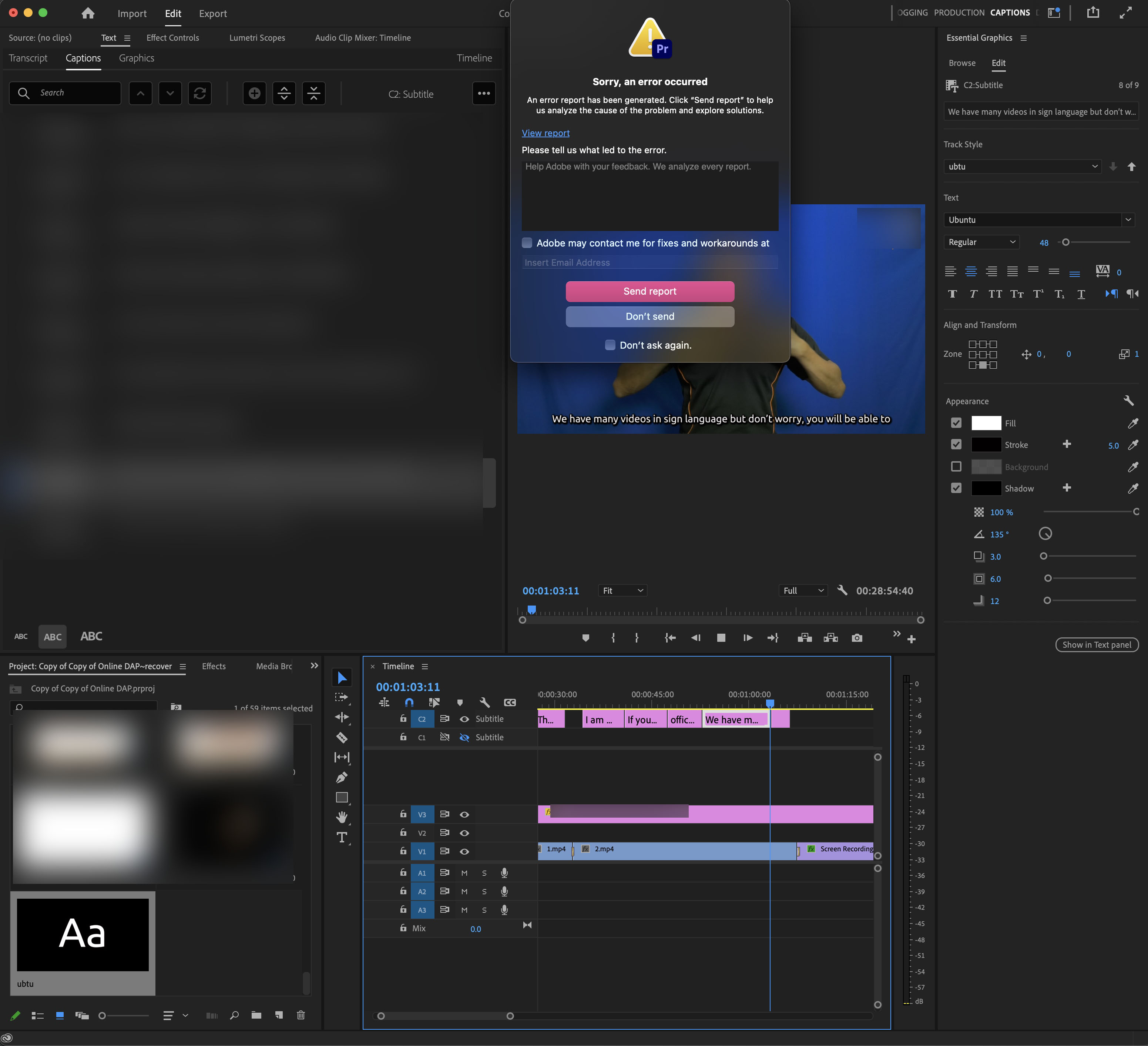 Premiere Pro Keep Crashing When I Was Doing Captio... - Adobe Community ...