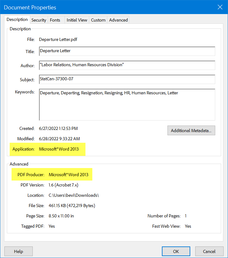 The poster's metadata from the file shows how is was created.