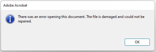 Error - There was an error opening this document. ... - Adobe Community ...