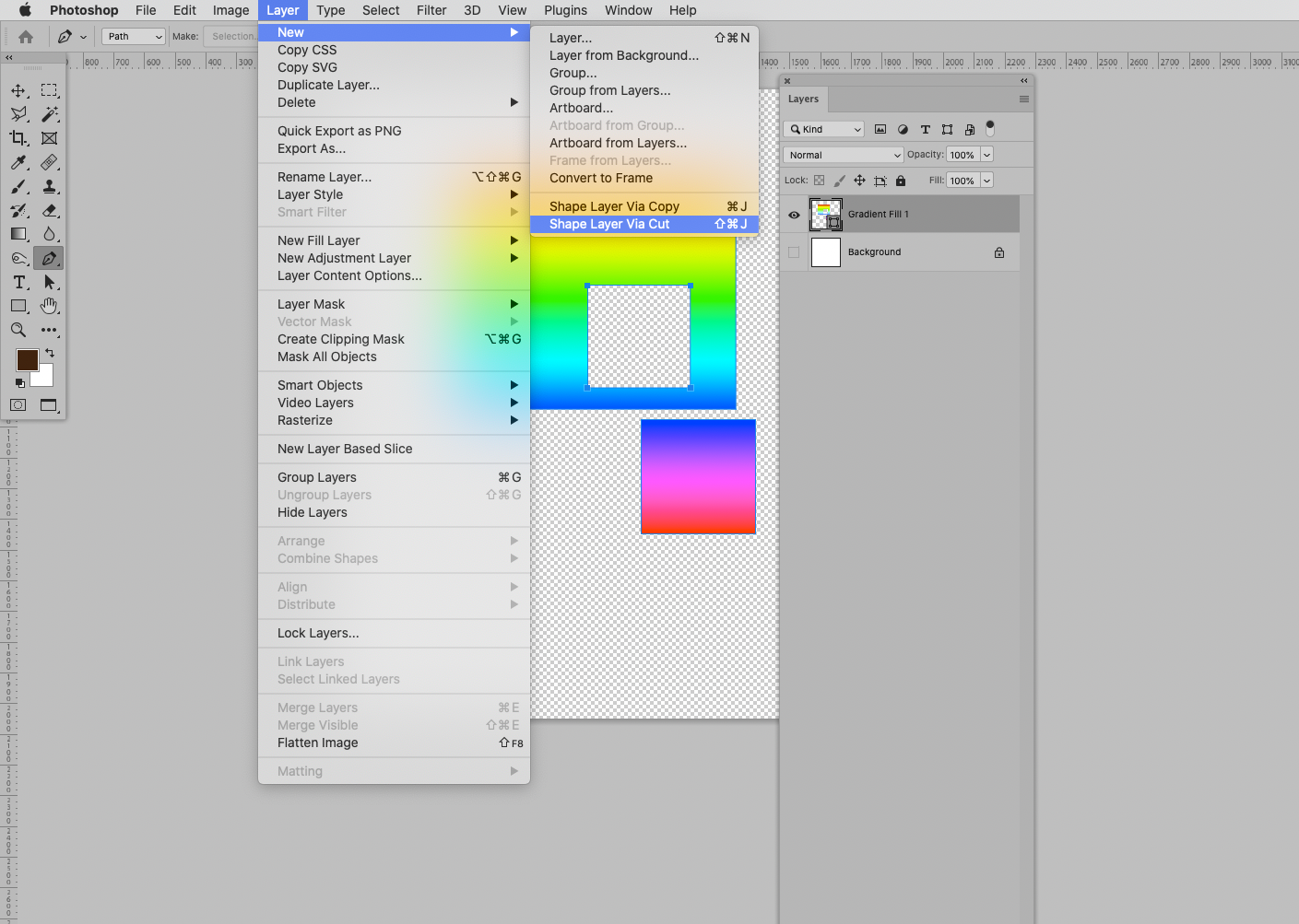 Solved: Shape layer via cut? [SOLVED] - Adobe Community - 13052574