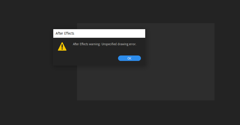 [질문] After effects warning : Unspecified drawing e... - Adobe Community