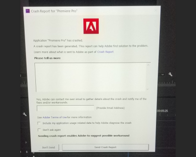 Adobe Crash Report