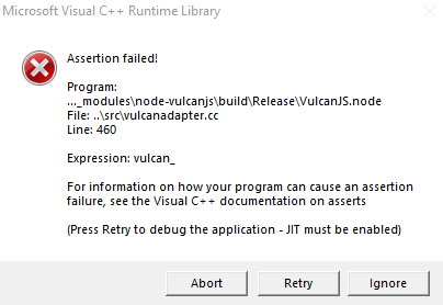 Solved Visual C Runtime Library Assertion Failed Line 4 Adobe Support Community