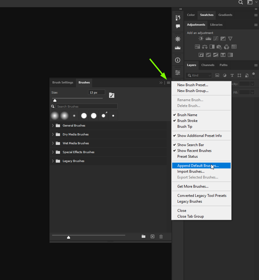 How to reset my brushes, as they are not working p... Adobe Community