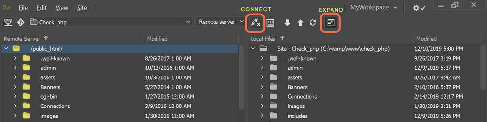 Expanded Files Panel