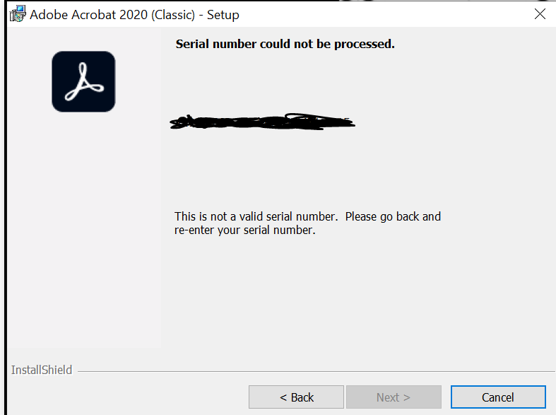 Serial Number Could Not Be Processed - Adobe Community - 13120305