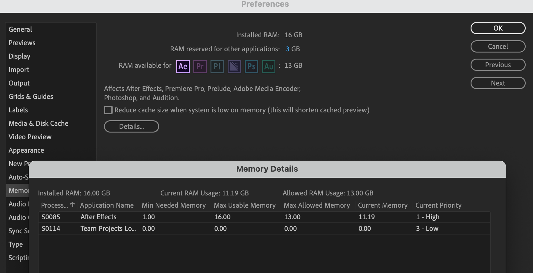 Solved: Unable to increase RAM allocated for After Effects - Adobe ...