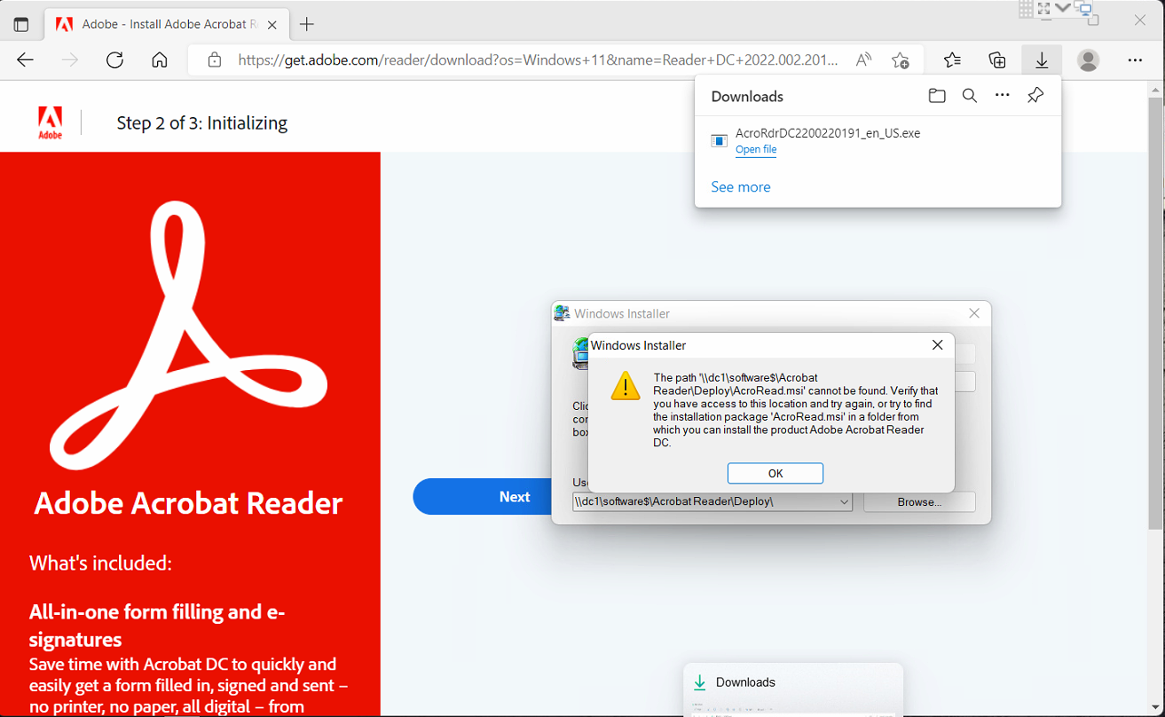 unable to download acrobat reader to mac