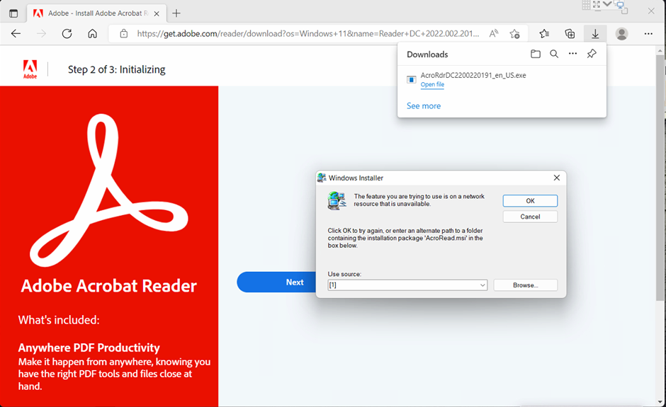 unable to download acrobat reader to mac