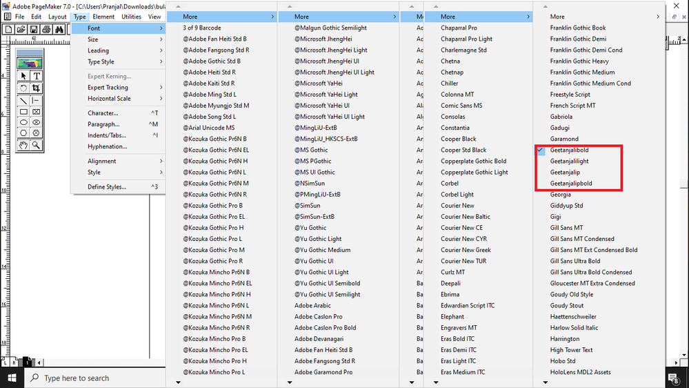 i have instaled fonts but does not