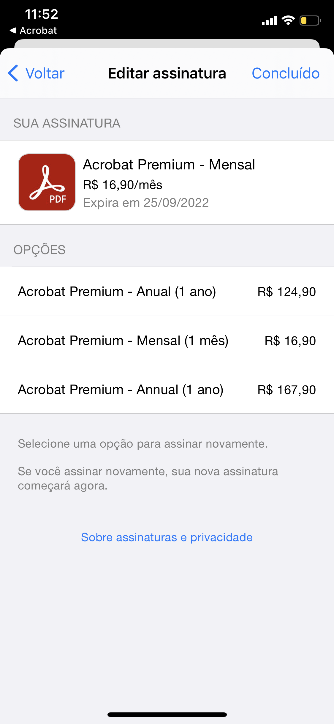 Como proceder para solicitar reembolso de assinatura Adobe Acrobat feita  sem intenção? - Comunidade Google Play