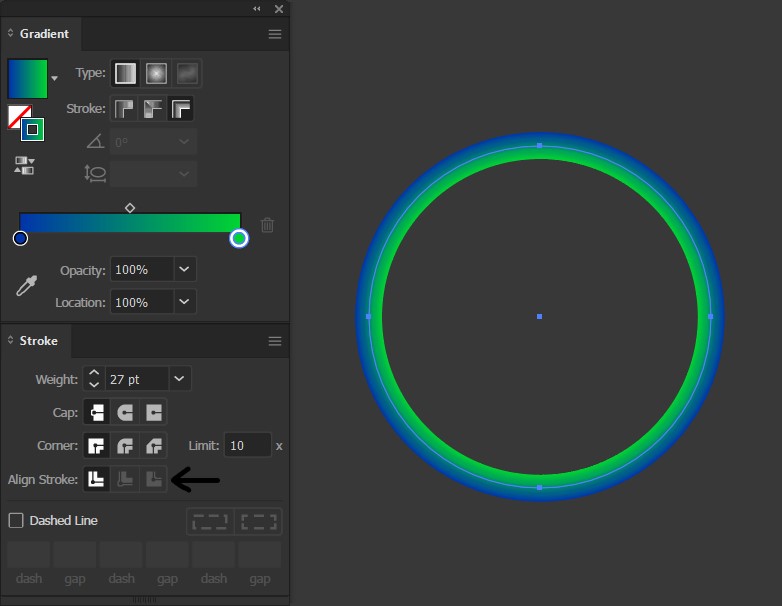 adobe illustrator stroke color gradient