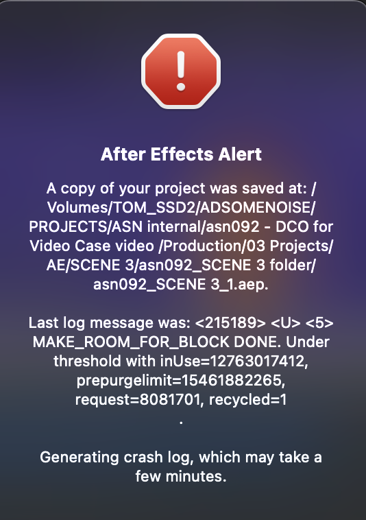 After Effects Keeps Crashing While Working On A Pr... - Adobe Community ...