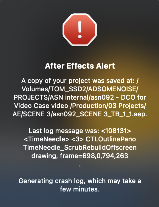 After Effects keeps crashing while working on a pr... Adobe Community
