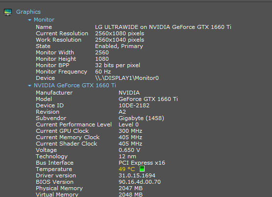 2047mb nvidia geforce discount gtx 1660 super