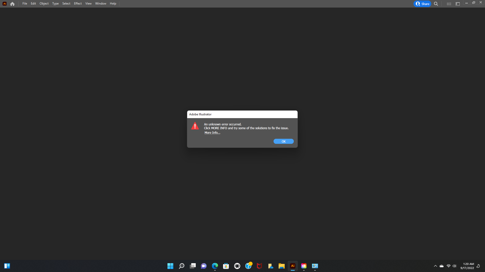 Solved: An unknown error on illustrator? - Adobe Community - 13205587