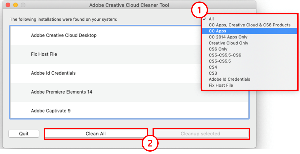 Creative Cloud Cleaner Tool 사용 방법 - Adobe Community - 13235826