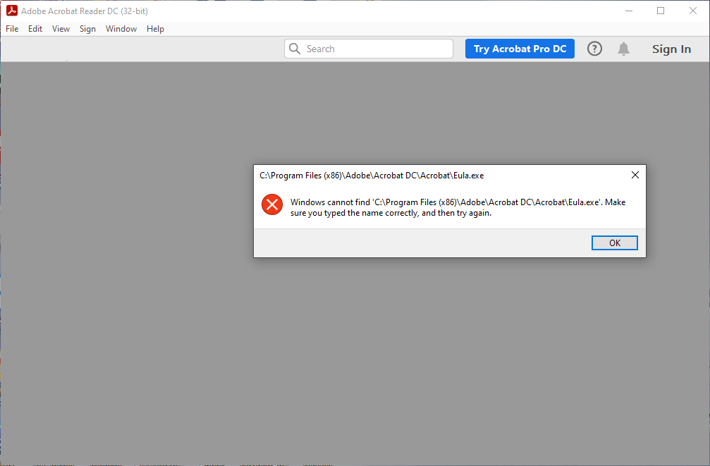 Solved: Acrobat is not opening - Adobe Community - 12399922