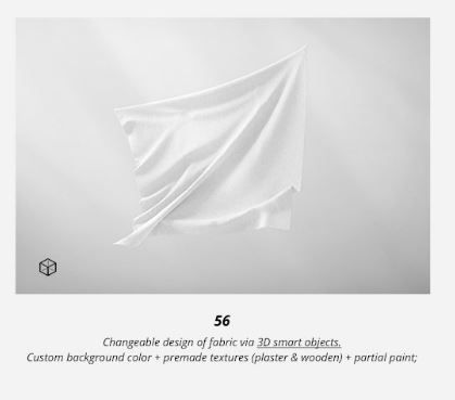 Draped Fabric PSD Mockup Template, Photoshop Smart Object Editing 