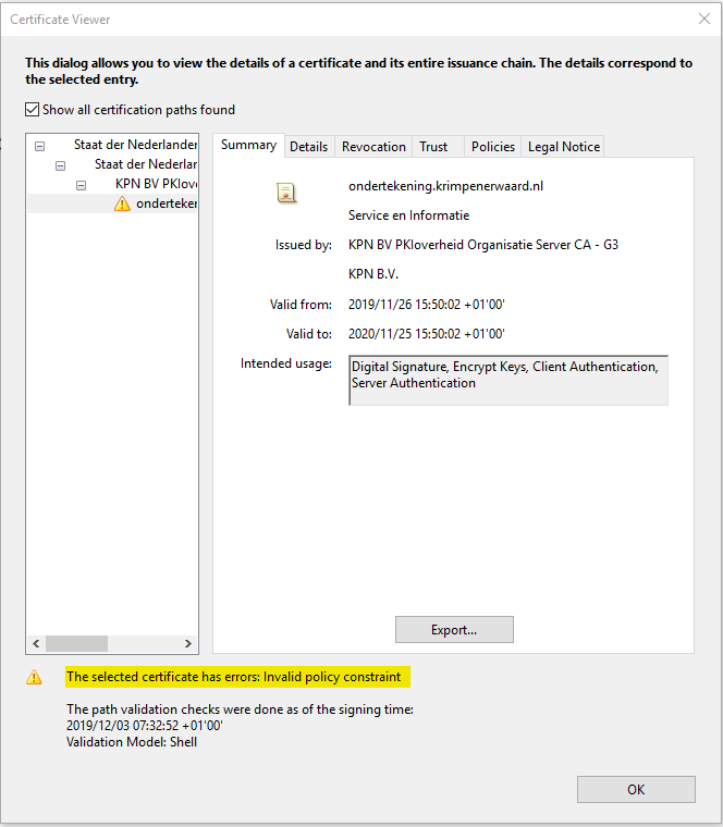 Verification Of Digital Signature The Selected Ce Adobe Support Community 10855110