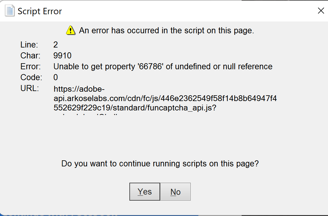 Pdf Error Message (error In The Script On Page) - Adobe Community 