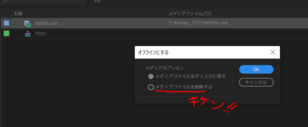 「オフラインにする」機能には、ファイルを削除する危険あり！