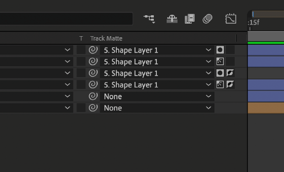 Choose any layer as a track matte using the Track Matte drop-down menu.