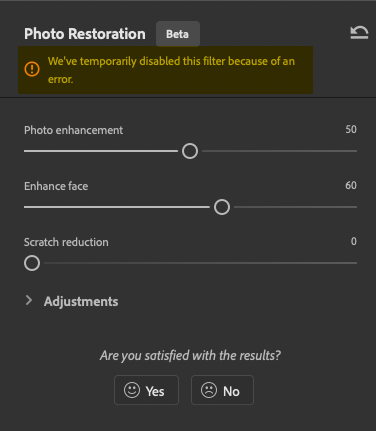 We've temporary disabled this filter because of an... - Adobe Community ...