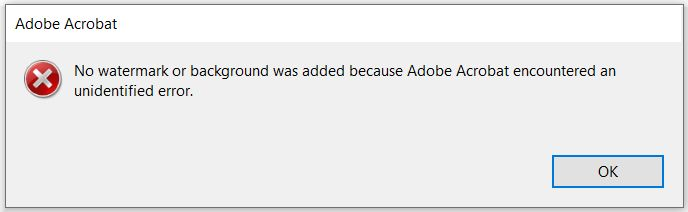 Watermark background error - Adobe Community - 13296904