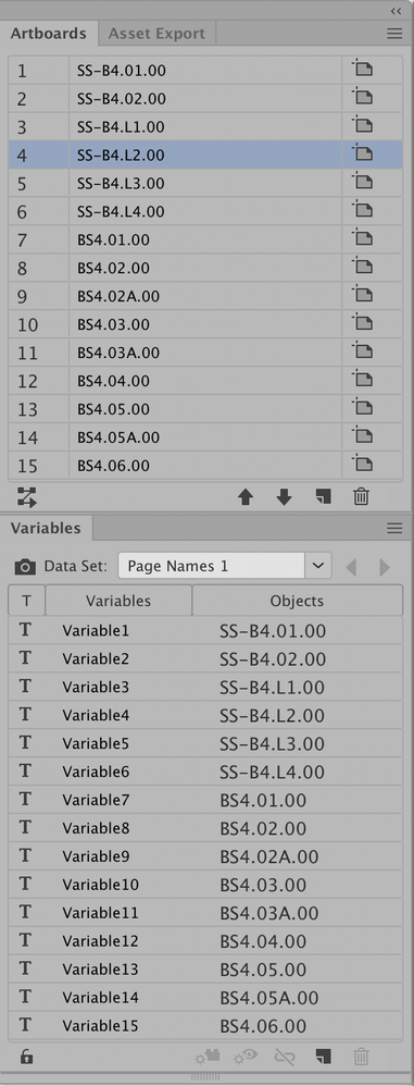 Artboard Names populated with Variable Values