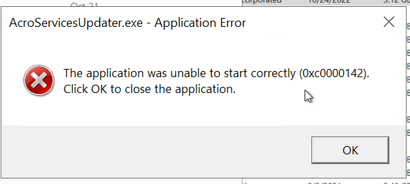 AcroServicesUpdater.exe - Application Error - Adobe Community - 13339149