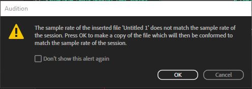 adobe audition sample rate does not match