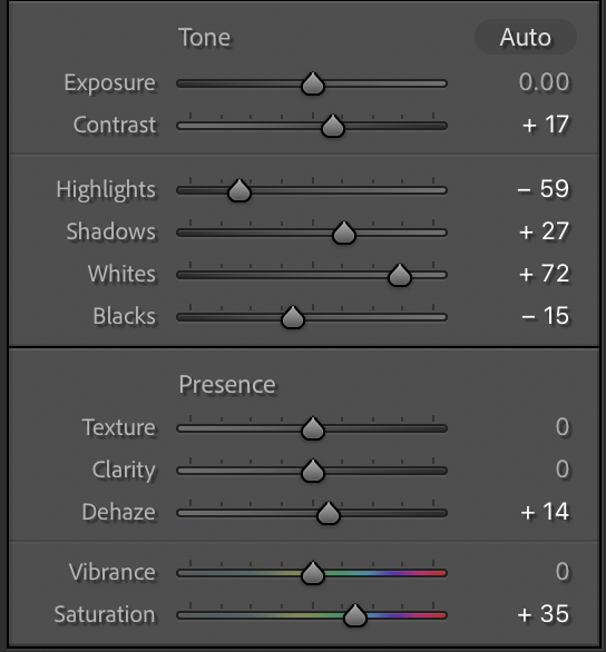 LR Classic settings