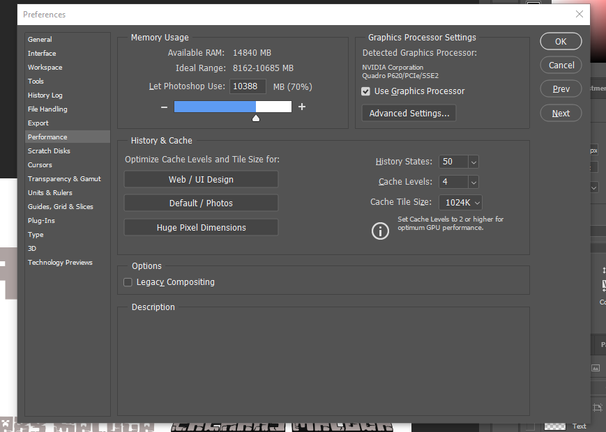 greyed out in photoshop cc 2017