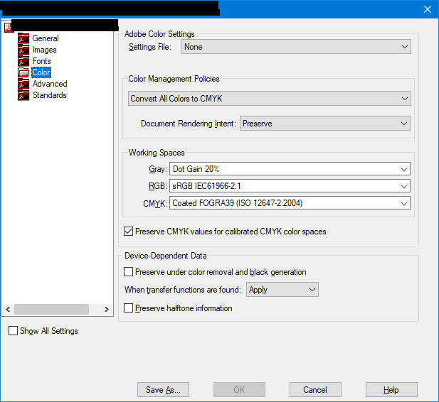 Joboption screenshot
