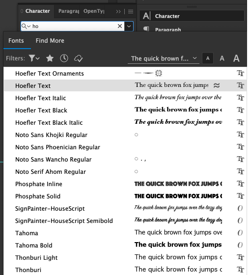 Solved: How to Keep/Find specific fonts in character panel - Adobe ...