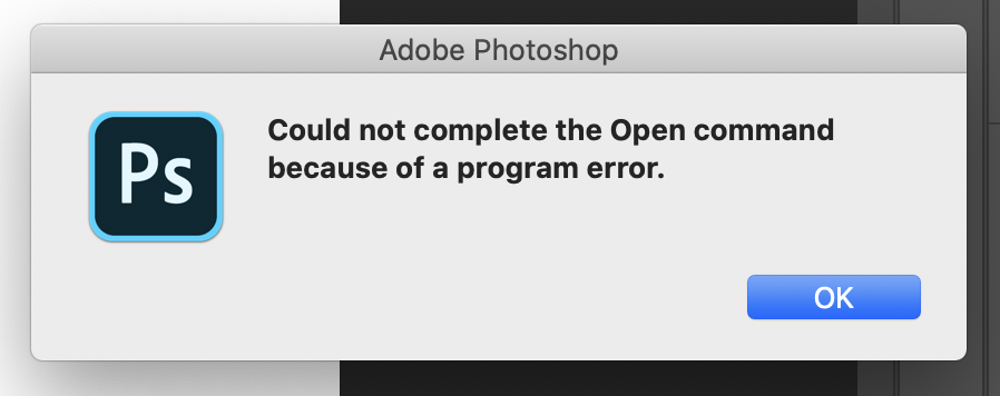 Photoshop 2020 Cannot Open Files Using Open Comman... - Adobe Support ...