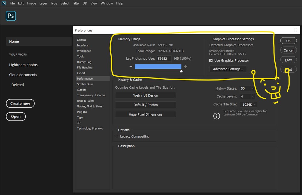 working in photoshop
