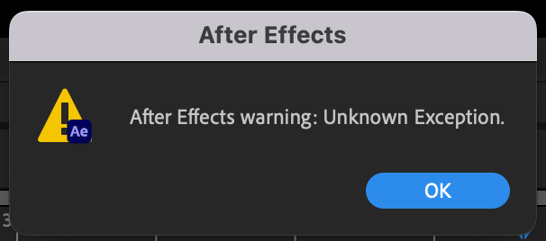 After effects error internal verification failure sorry что делать