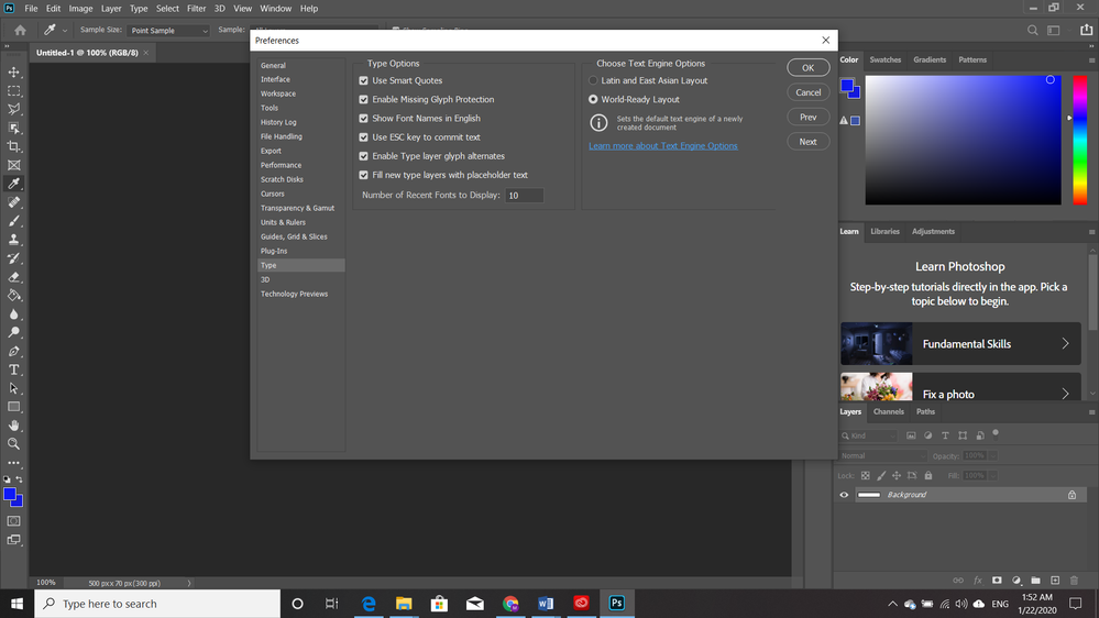 language support problem arabic test is