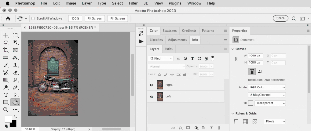 Photoshop separate layer stack across canvas.gif
