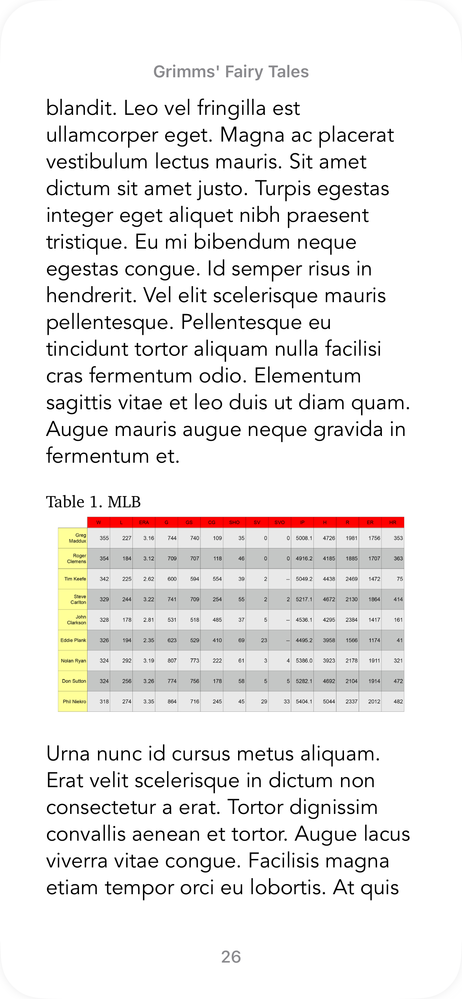 font size 1 (Books app on iPhone)