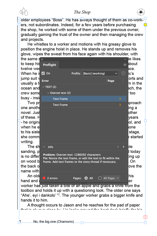 Indesign Preflight Overset Text Screenshot.png