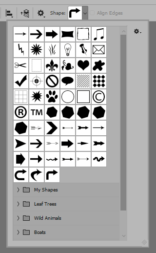 old shapes gone from photoshop arrows