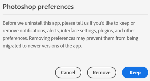 アンインストール時のアラートの日本語訳が不適切 - Adobe