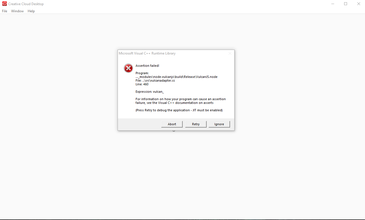 Solved Program Modules Node Vulcanjs Build Release V Adobe Support Community
